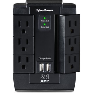 CyberPower CSP600WSU Professional 6 Swivel Outlets Surge with 1200J,