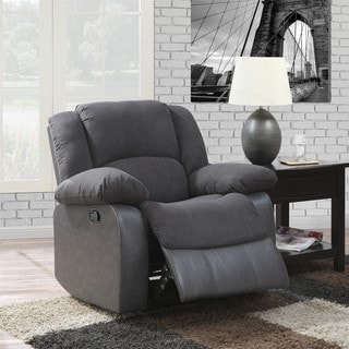 Low Price Grey Microfiber and Faux Leather Recliner