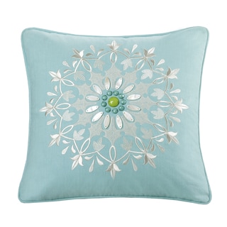 Online Specials  Echo Sardinia Cotton Square Embroidered 18-inch Pillow