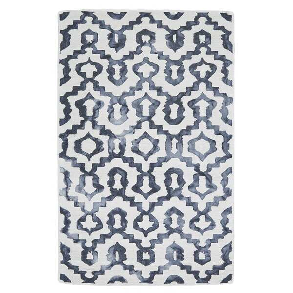 Lazza Handhooked Black/ White Ikat Wool Area Rug (5'x8') Overstock™ Shopping Great Deals on