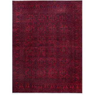 (_ _ ) Herat Oriental Afghan Hand-knotted Tribal Khal Mohammadi Red/ Navy Wool Rug (8'3 x 11')
