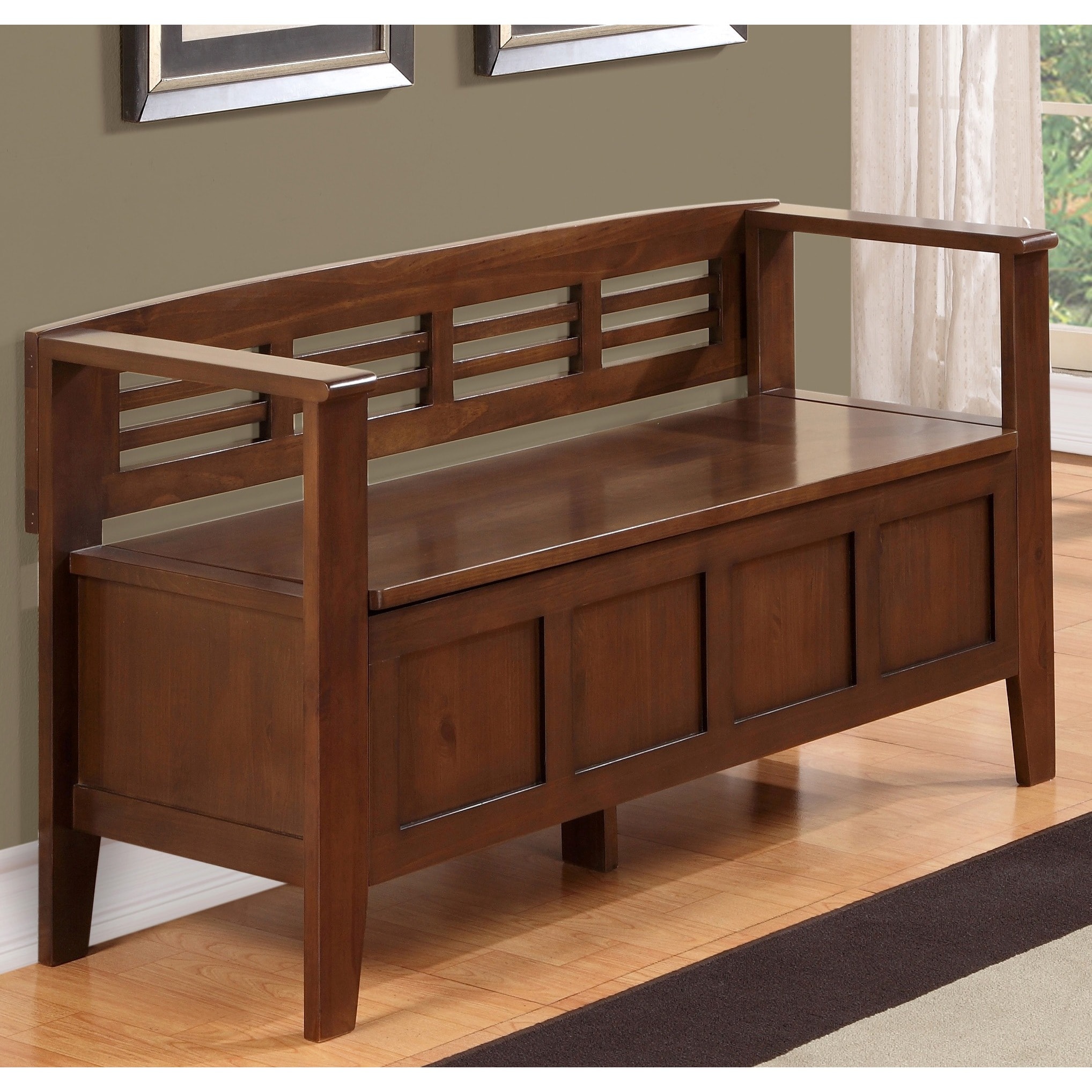 Chandler Rustic Brown Entryway Storage Bench Overstock™ Shopping