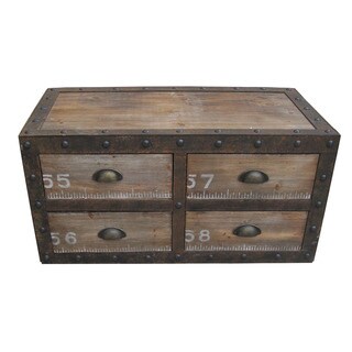See Reviews Rustic Wooden 4-drawer Decorative Chest (China)