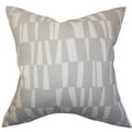 Iker Geometric Gray Feather Filled 18-inch Throw Pillow
