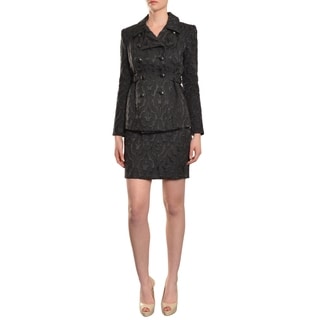 Cynthia Rowley Women's Versatile Brocade Double Breasted Jacket Skirt Suit-Image