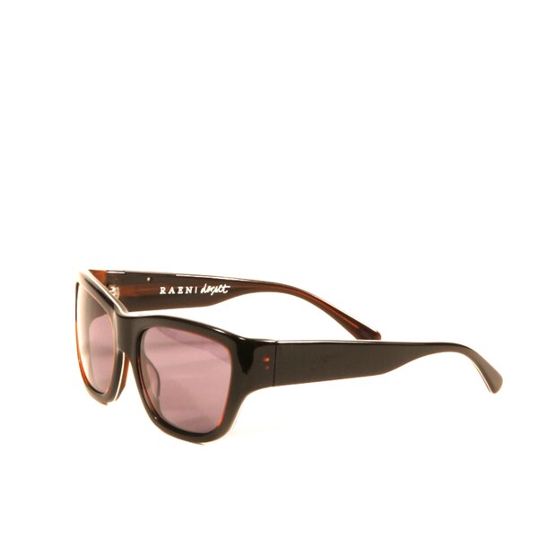 Raen Dorset Brown and White Pin Stripe Sunglasses with Smoke Lenses