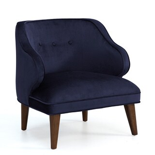 Retro Navy Curved Arm Accent Chair