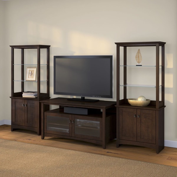 Bush Furniture Madison Cherry Buena Vista TV Stand and (2) 2door Tall