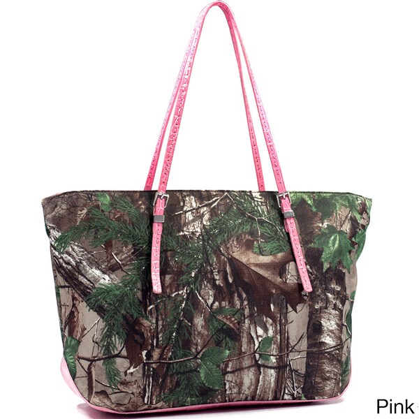 camo tote bag with stripe