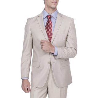 Men's Modern Fit Tan Solid 2-button Suit-Image