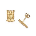 14k Yellow Gold Children's Owl Stamping Stud Earrings