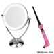 Ovente 1x/10x Dual-sided Round Mirror with Curling Iron