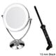 Ovente 1x/10x Dual-sided Round Mirror with Curling Iron