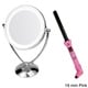 Ovente 1x/10x Dual-sided Round Mirror with Curling Iron