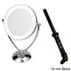 Ovente 1x/10x Dual-sided Round Mirror with Curling Iron