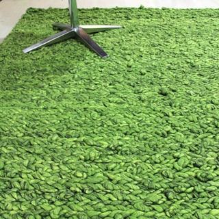 Now Sale ARTAJUL Handmade Retro/ Vintage Green Eco-friendly Wool Felt Area Rug (6' x 8')