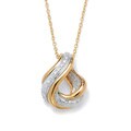 PalmBeach Yellow Gold/Silver Two-Tone Diamond Accent Swirl Knot Necklace