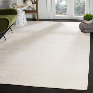 See Reviews Safavieh Loom-knotted Mirage White Viscose Rug (9' x 12')
