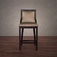 Park Avenue Black Croco and Bronze Leather Counter Stool