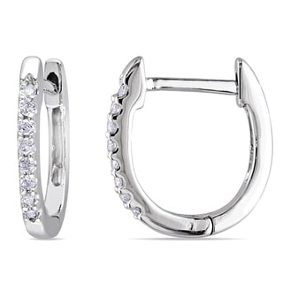 Miadora 10k White Gold 1/10ct TDW Diamond Cuff Earrings (G-H, I1-I2)