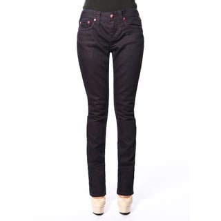 Stitch's Women's Slim Fit Dark Purple Straight Leg Jeans-Image