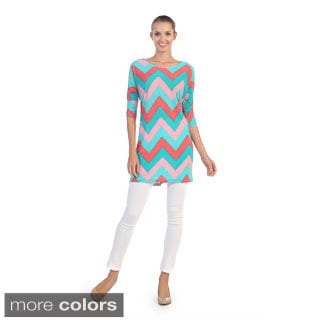 Women's Chevron Print Casual Fit Dress-Image