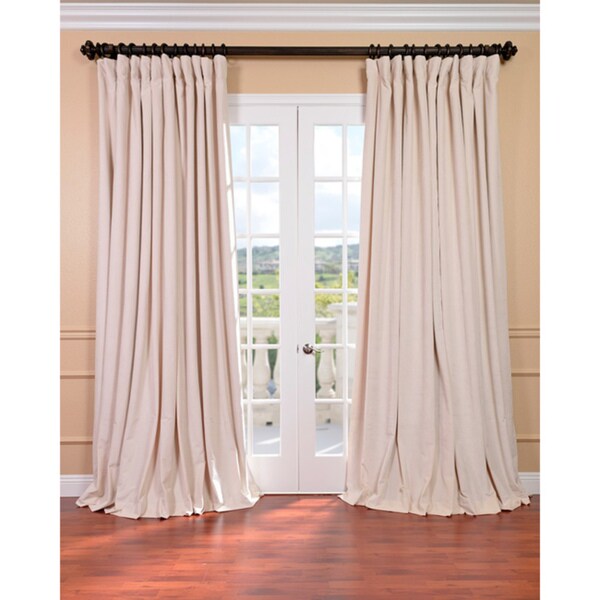Exclusive Fabrics Ivory Velvet Blackout Extra Wide Curtain Panel 108x100 As Is Item