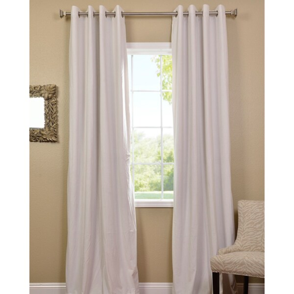 Off White Grommet Velvet Blackout Curtain Panel 50x120 As Is Item