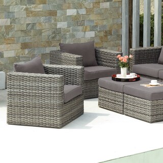 Sale Upton Home Brixton Outdoor Wicker Chair And Ottoman 4pc