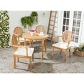 review detail Safavieh Outdoor Living Chino Brown Acacia Wood 5-piece Beige Cushion Dining Set