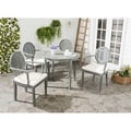 review detail Safavieh Outdoor Living Chino Ash Grey Acacia Wood 5-piece Beige Cushion Dining Set