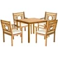 review detail Safavieh Outdoor Living Montclair Brown Acacia Wood 5-piece Beige Cushion Dining Set