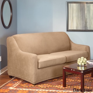 Sure Fit Stretch Pearson Full 3-piece Sleeper Sofa Slipcover-Image