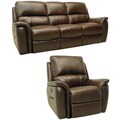 review detail Porter Brown Italian Leather Reclining Sofa and Glider/Recliner Chair