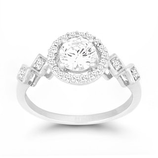 La Preciosa Sterling Silver Cubic Zirconia Engagement Ring
