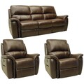 review detail Porter Brown Leather Reclining Sofa and Two Glider/Recliner Chairs