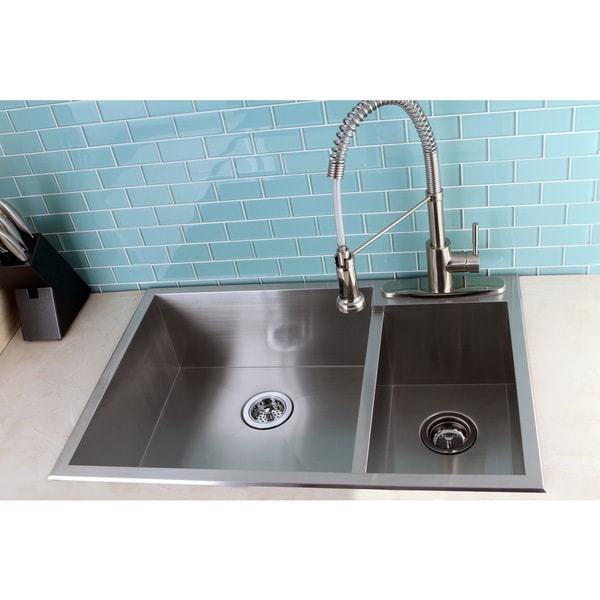 Topmount 33-inch Double Bowl Stainless Steel Kitchen Sink - 16317041 ...