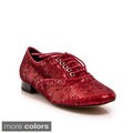 Nvy Women's Shoe Salsa Reverse Sequin Lace-up Oxford Flat