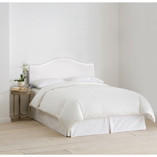 Hot Deal Made to Order Nail Button White Arched Headboard