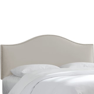 Low Price Made to Order Nail Button Light Grey Arched Headboard