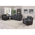 review detail Mercer Dark Brown Italian Leather Sofa and Two Leather Chairs