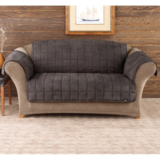 Sure Fit Deluxe Pet Mini Check Loveseat Cover-Image