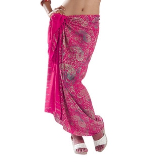 Hand-crafted Women's Hot Pink Paisley Sarong (Indonesia)-Image