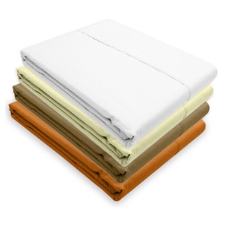 Eygptian Cotton Percale 350 Thread Count Fitted Sheet and Pillowcase Set-Image