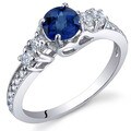 Oravo Sterling Silver Round-cut Prong-set Gemstone Cubic Zirconia Ring