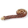 PalmBeach 25 TCW Oval Cut Genuine Garnet Triple-Row Tennis Bracelet 14k Gold-Plated 7 1/4