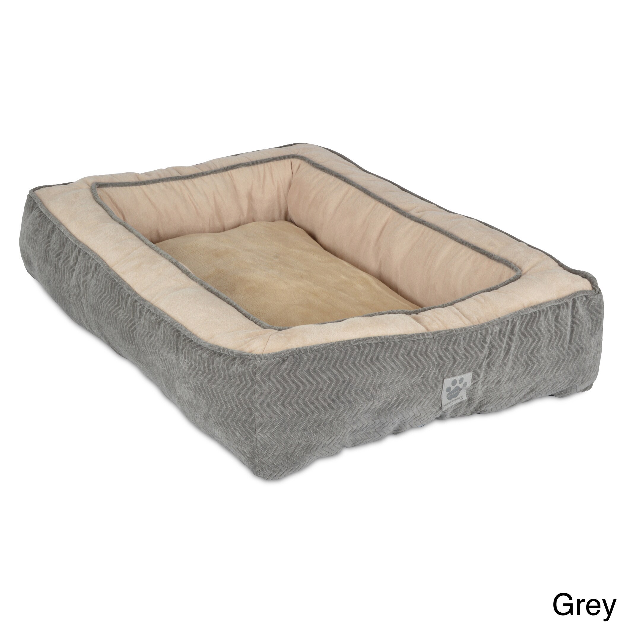 SnooZZy Chevron Texture Rectangle Bolster Pet Bed Overstock Shopping