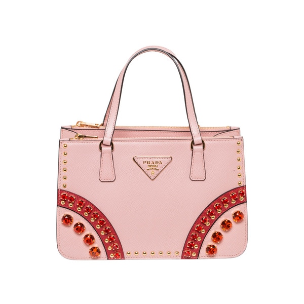 prada fringe tote - Prada Saffiano Pink Leather Embellished Mini Tote - 16328295 ...