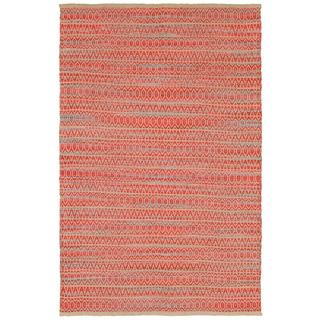 Hot Deal LNR Home Natural Fiber Red Ikat Area Rug (9'2 x 12'6)