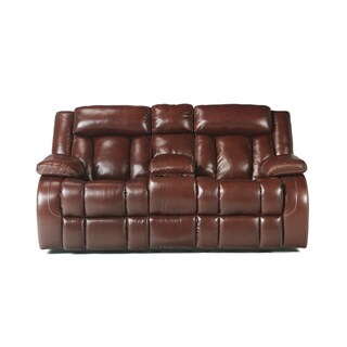 Low Price Signature Designs by Ashley Dainan Chestnut Double Reclining Loveseat with Console